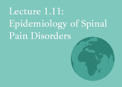 1.11 Epidemiology of Spinal Pain Disorders