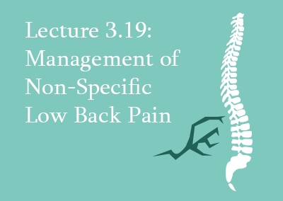 3.19 Management of non-specific low back pain