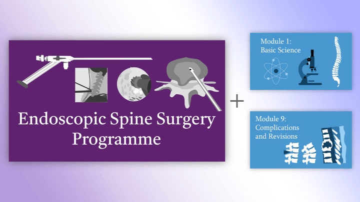 Endoscopic Spine Surgery Programme Foundation Bundle image - an online course in spine endoscopy with extra in-depth Modules in Spine Surgery.